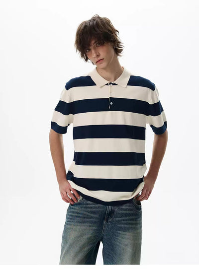 Wide Stripes Comfty Polo Korean Street Fashion Polo By 77Flight Shop Online at OH Vault