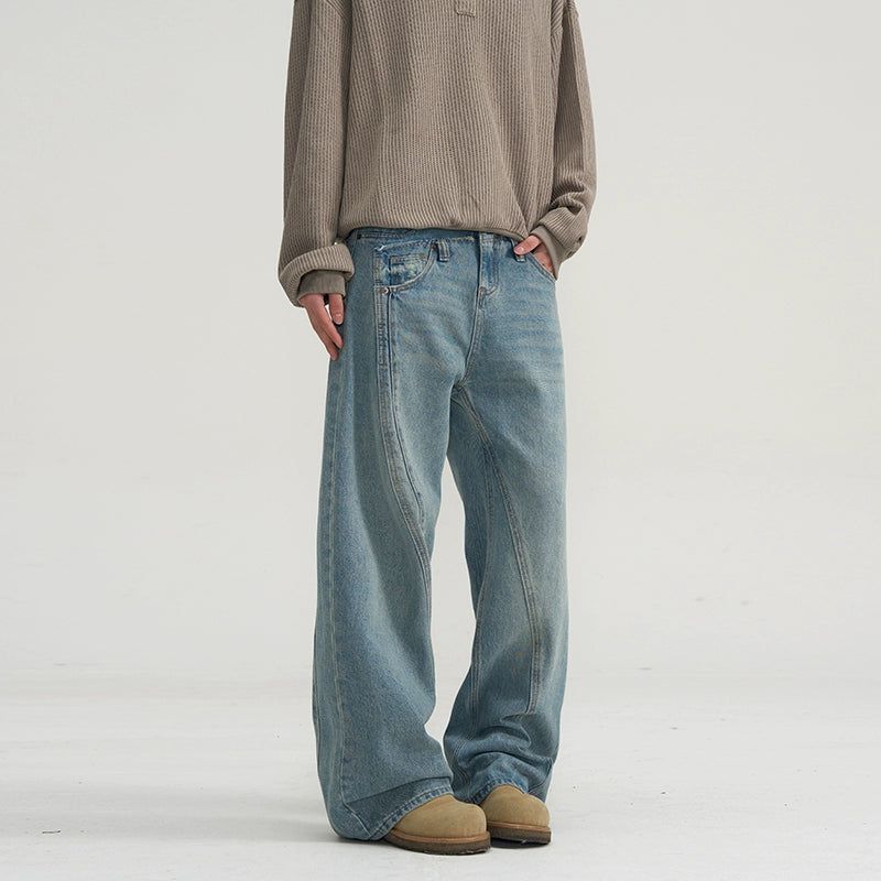 Irregular Layer Effect Jeans Korean Street Fashion Jeans By A PUEE Shop Online at OH Vault