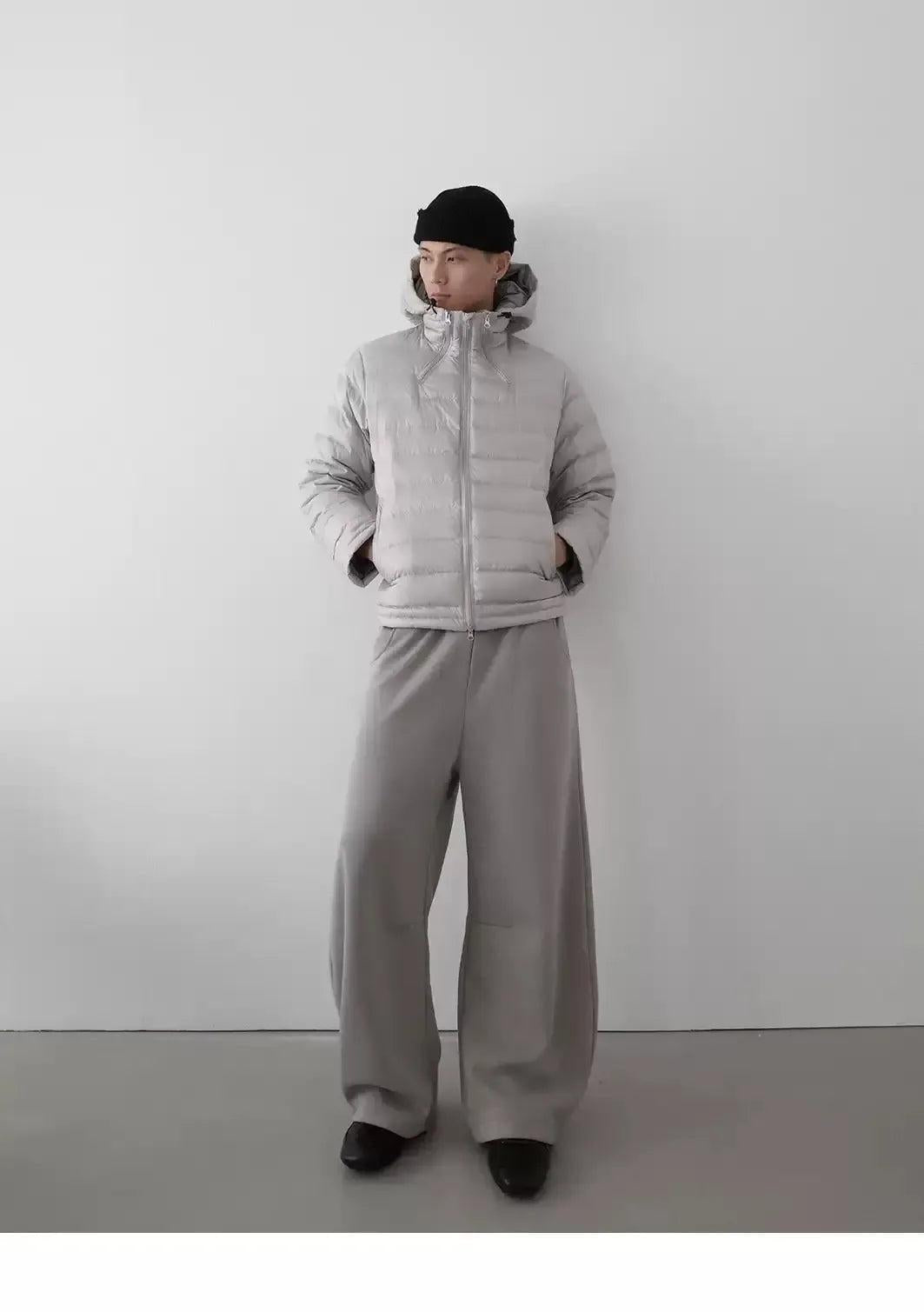 Solid Hooded Quilted Down Jacket Korean Street Fashion Jacket By In Knots Shop Online at OH Vault