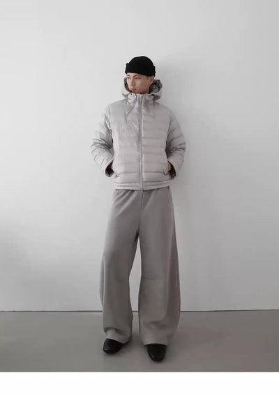 Solid Hooded Quilted Down Jacket Korean Street Fashion Jacket By In Knots Shop Online at OH Vault