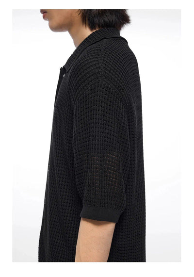 Polo Collar Knit Cardigan Korean Street Fashion Cardigan By Terra Incognita Shop Online at OH Vault