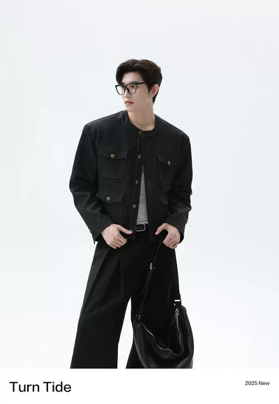 Multiple Buttoned Pockets Short Blazer Korean Street Fashion Blazer By Turn Tide Shop Online at OH Vault