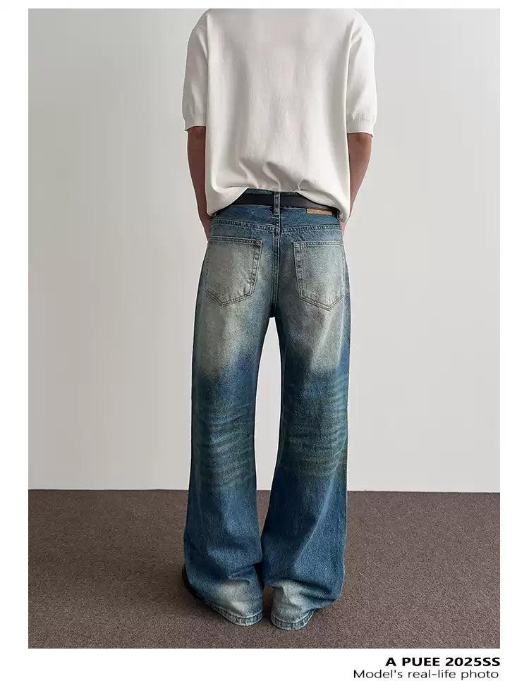 Muddy Faded Ripped Knee Jeans Korean Street Fashion Jeans By A PUEE Shop Online at OH Vault