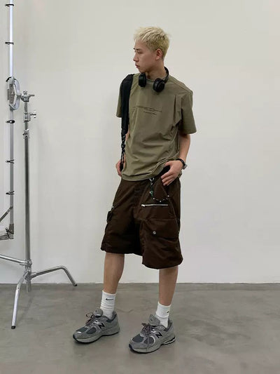 Non Parallel Zip Line Shorts Korean Street Fashion Shorts By Roaring Wild Shop Online at OH Vault