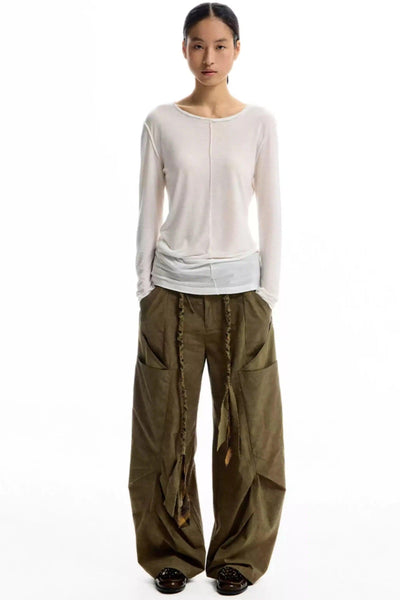 Braided Drawstring Loose Pants Korean Street Fashion Pants By Conp Conp Shop Online at OH Vault