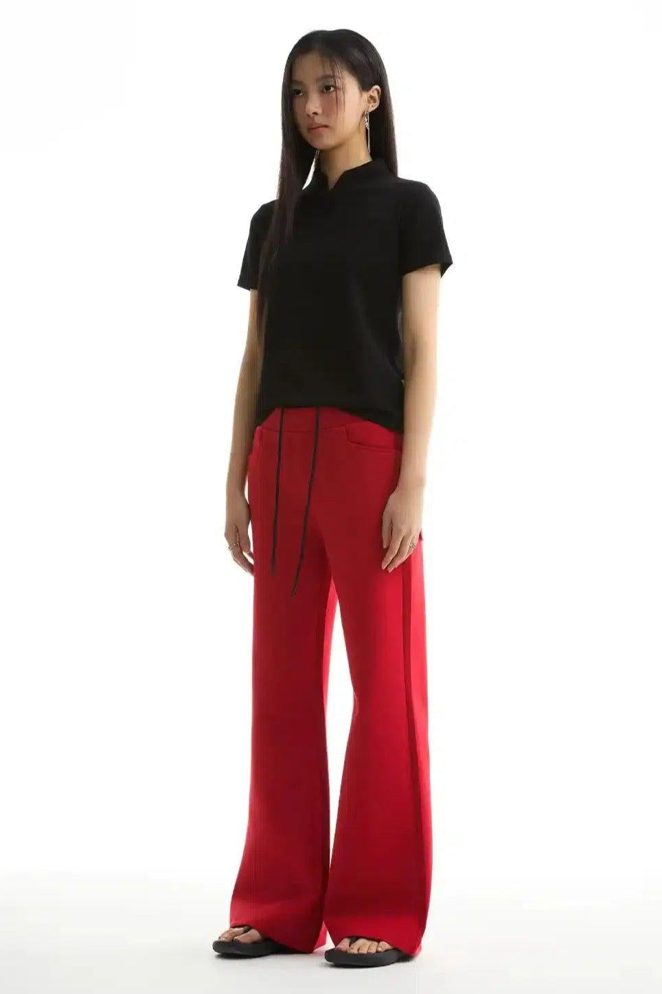 Solid Color Flare Sweatpants Korean Street Fashion Pants By Funky Fun Shop Online at OH Vault