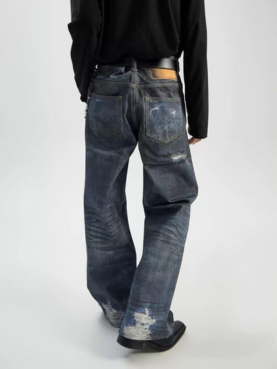 Charcoal Washed Ripped Jeans Korean Street Fashion Jeans By Ash Dark Shop Online at OH Vault