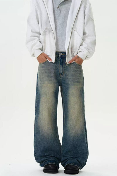 Washed and Faded Regular Jeans Korean Street Fashion Jeans By MaxDstr Shop Online at OH Vault