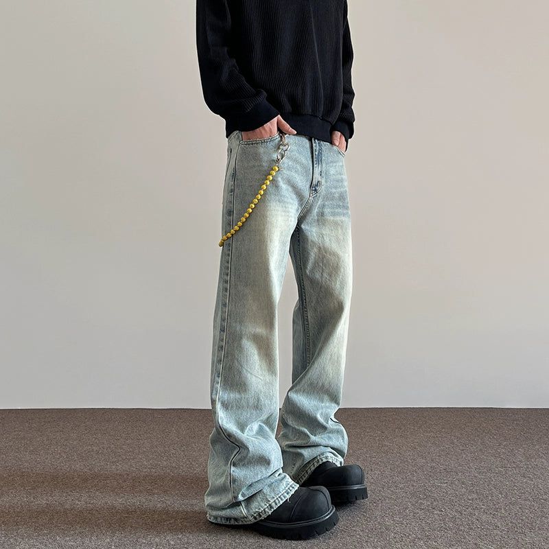 Regular Cut Fade Thigh Jeans Korean Street Fashion Jeans By A PUEE Shop Online at OH Vault