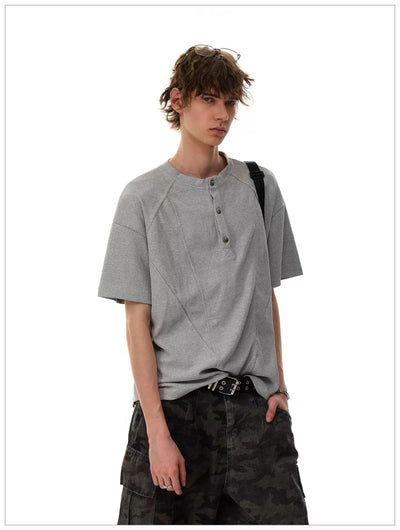 Structured Waffle Grid T-Shirt Korean Street Fashion Shirt By Mr Nearly Shop Online at OH Vault