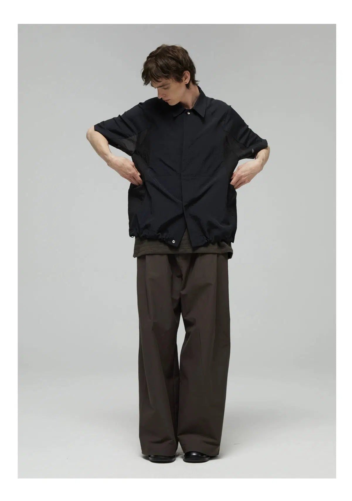 Multi-Color Spliced Shirt Korean Street Fashion Shirt By Decesolo Shop Online at OH Vault