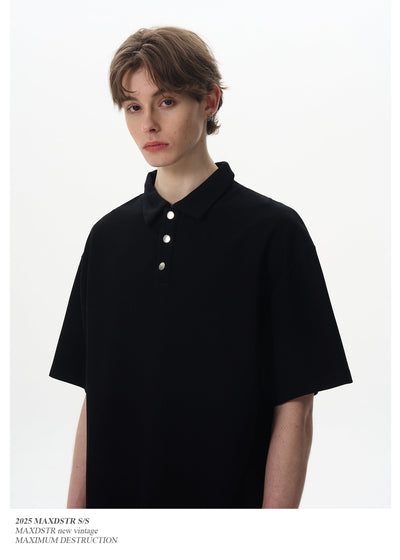 Snap Button Henley Polo Korean Street Fashion Polo By MaxDstr Shop Online at OH Vault