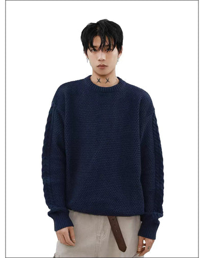 Multi-Pattern Plain Color Sweater Korean Street Fashion Sweater By Mr Nearly Shop Online at OH Vault