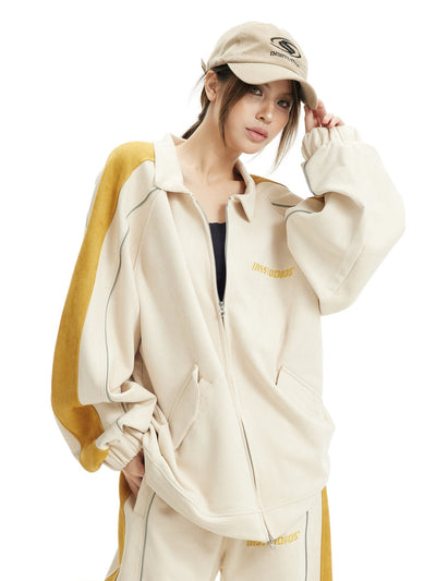 Flap Pockets Athleisure Jacket & Pants Set Korean Street Fashion Clothing Set By INS Korea Shop Online at OH Vault