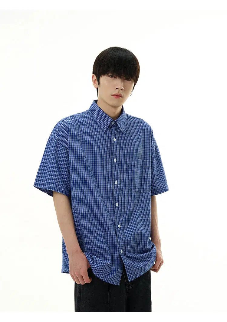 Plaid Buttons-Up Shirt Korean Street Fashion Shirt By 77Flight Shop Online at OH Vault