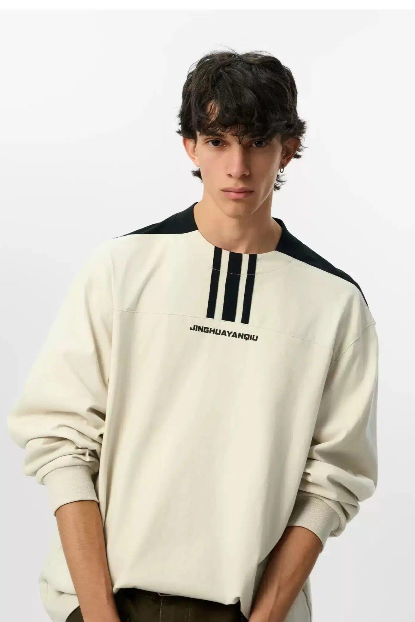 Spliced Athleisure Long Sleeve T-Shirt Korean Street Fashion T-Shirt By JHYQ Shop Online at OH Vault