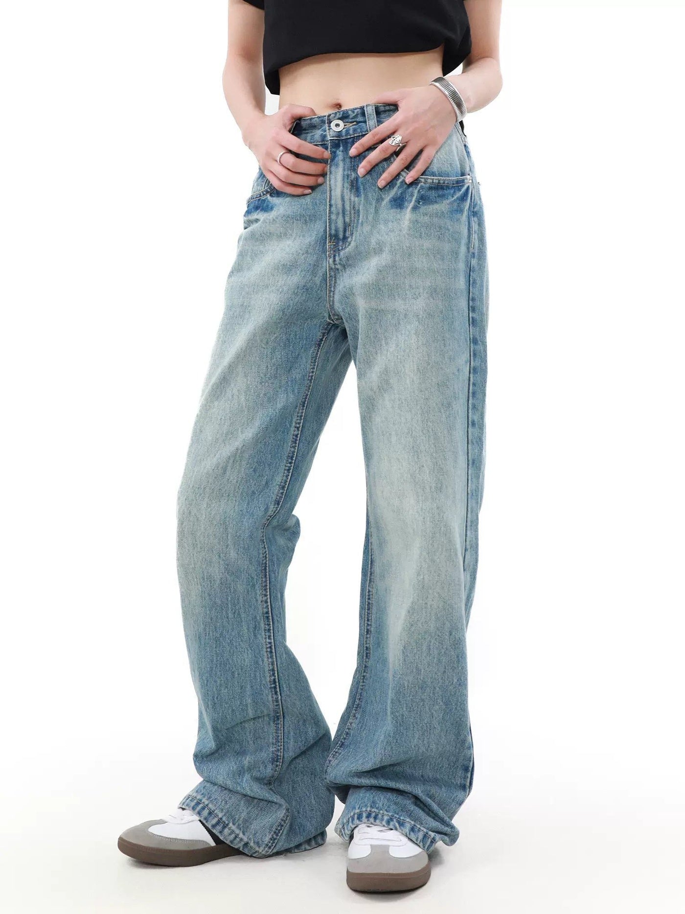 Straight Leg Versatile Jeans Korean Street Fashion Jeans By Mr Nearly Shop Online at OH Vault