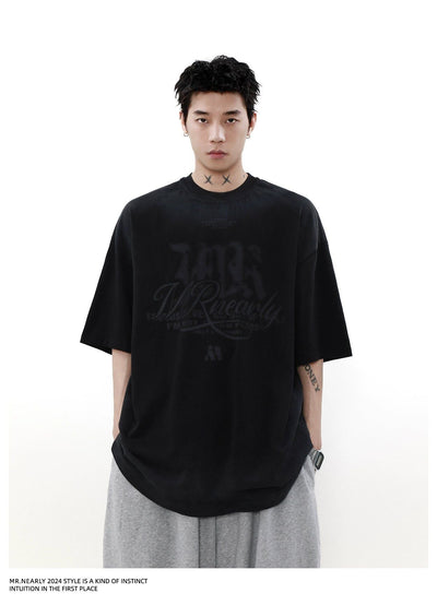 Graffiti Lettered T-Shirt Korean Street Fashion T-Shirt By Mr Nearly Shop Online at OH Vault