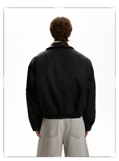 Woven Collar Bomber Jacket Korean Street Fashion Jacket By A PUEE Shop Online at OH Vault