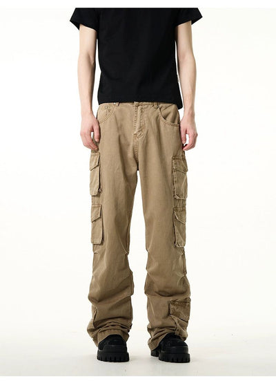 Washed Pleated Cargo Pants Korean Street Fashion Pants By 77Flight Shop Online at OH Vault
