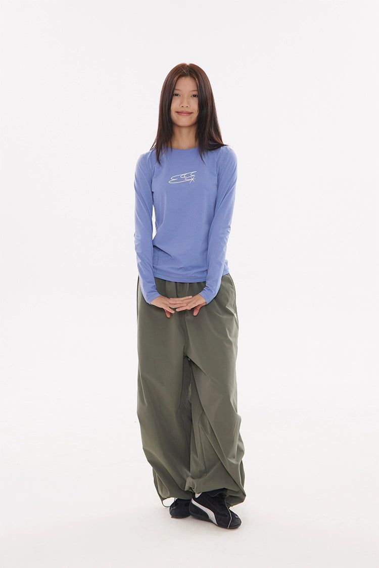 Relaxed Fit Plain Color Long Sleeve T-Shirt Korean Street Fashion T-Shirt By Crying Center Shop Online at OH Vault