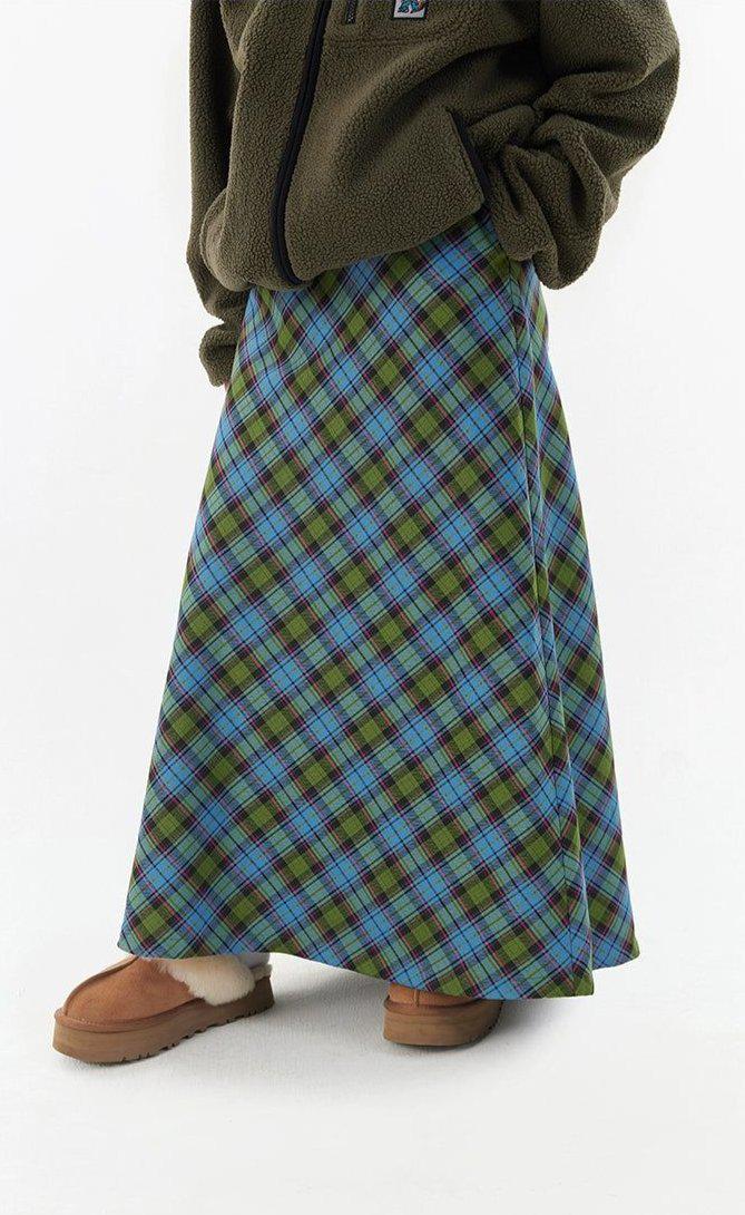 Plaid Pattern Long Skirt