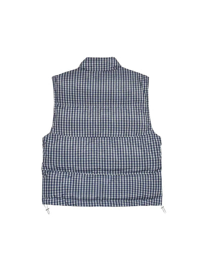 Checkered Quilted Puffer Vest Korean Street Fashion Vest By MaxDstr Shop Online at OH Vault