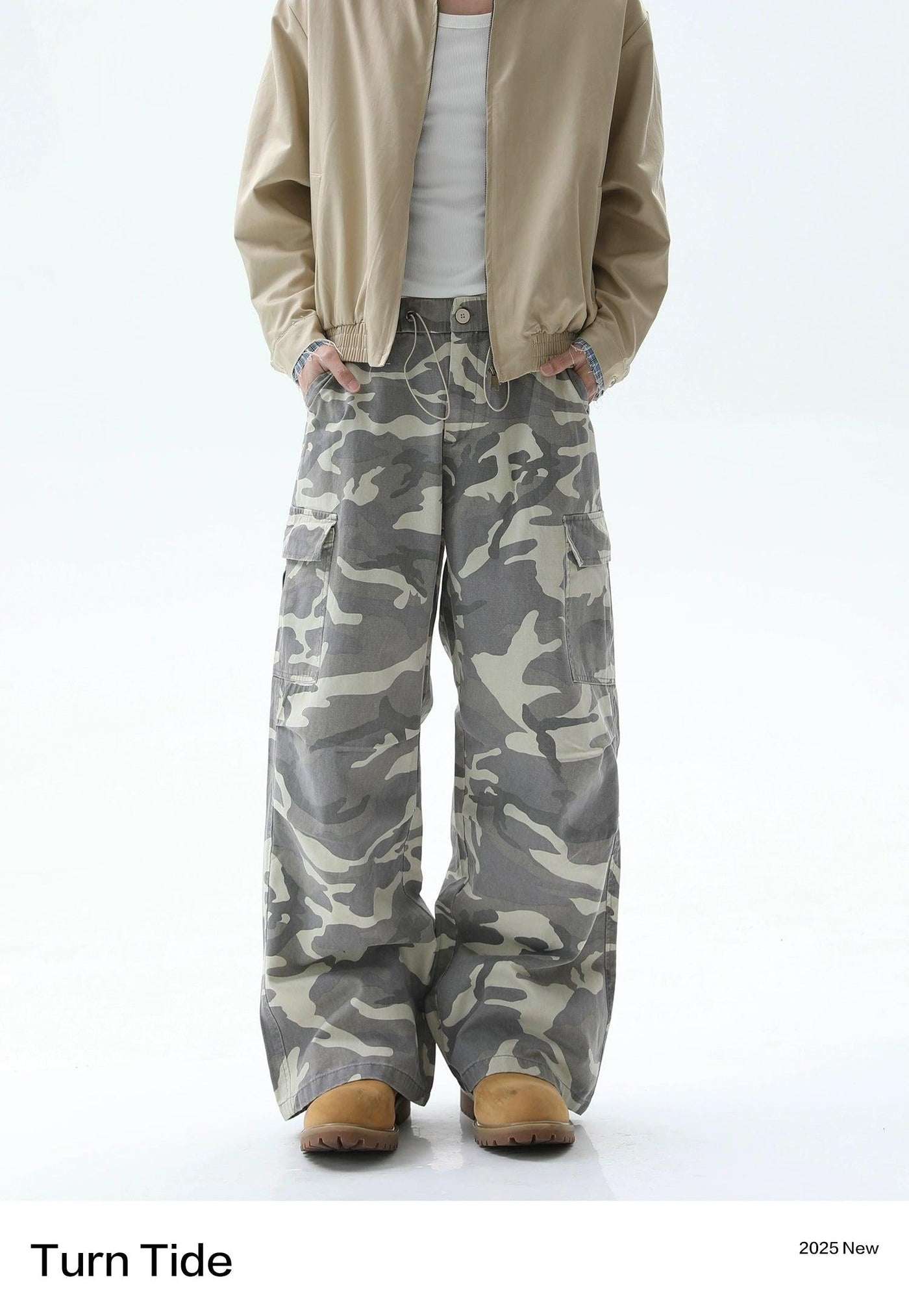Camouflage Regular Fit Cargo Pants Korean Street Fashion Pants By Turn Tide Shop Online at OH Vault
