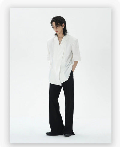 Structured Folds Detail Shirt Korean Street Fashion Shirt By HARH Shop Online at OH Vault