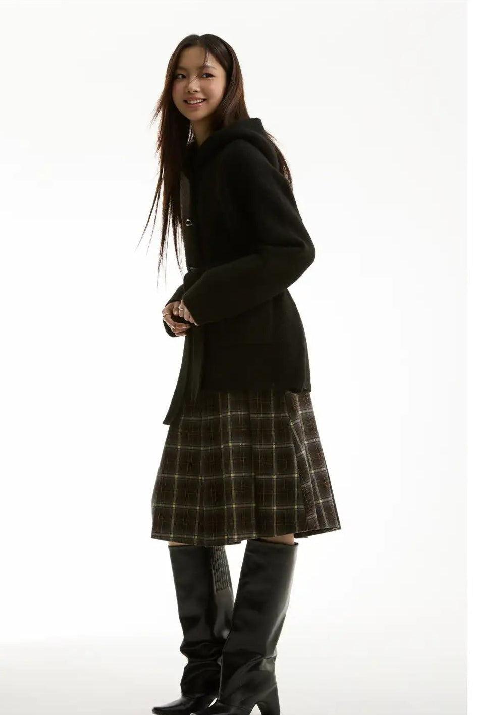 Plaid School Style Pleated Skirt Korean Street Fashion Skirt By Funky Fun Shop Online at OH Vault