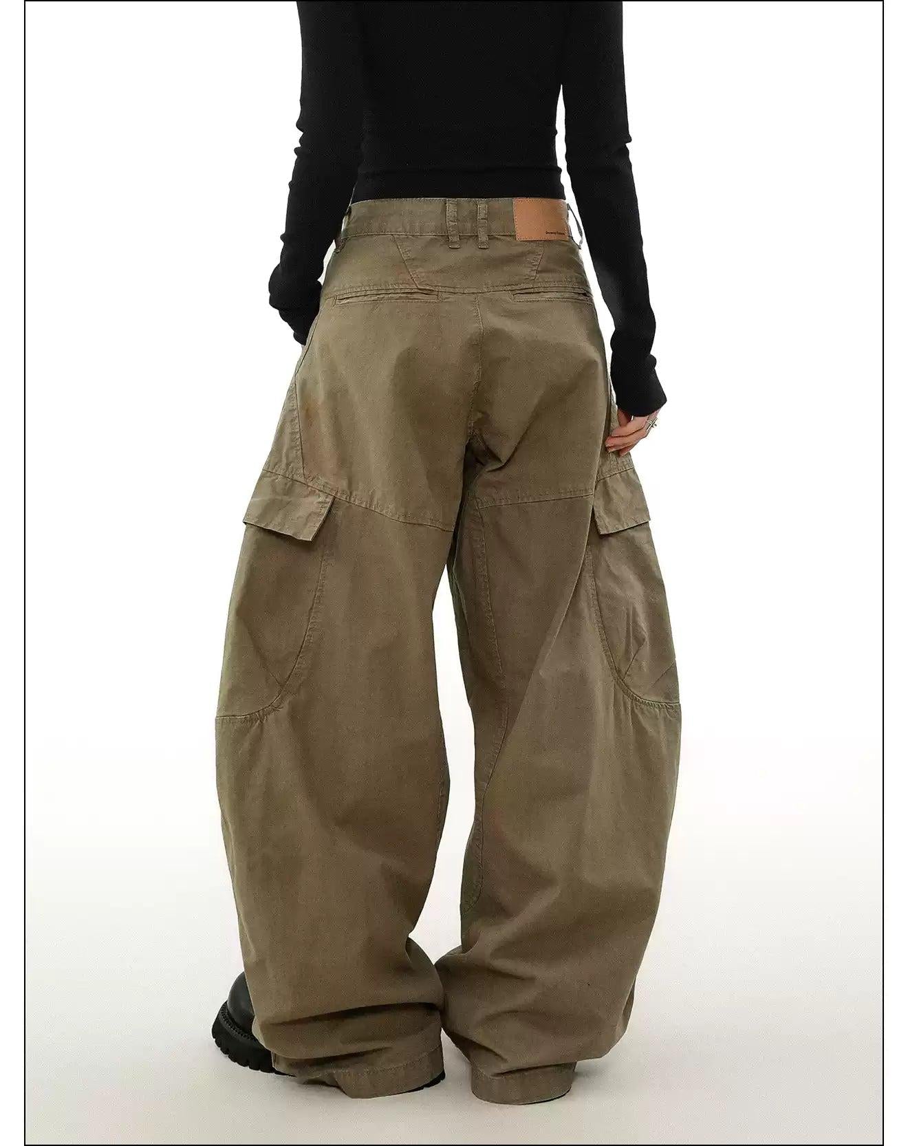 Functional Pocket Wide Cargo Pants Korean Street Fashion Pants By Mr Nearly Shop Online at OH Vault