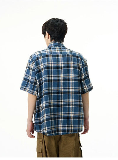 Snap Buttons Plaid Shirt Korean Street Fashion Shirt By 77Flight Shop Online at OH Vault
