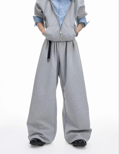 Spliced Contrast Hoodie & Wide Sweatpants Set Korean Street Fashion Clothing Set By Argue Culture Shop Online at OH Vault