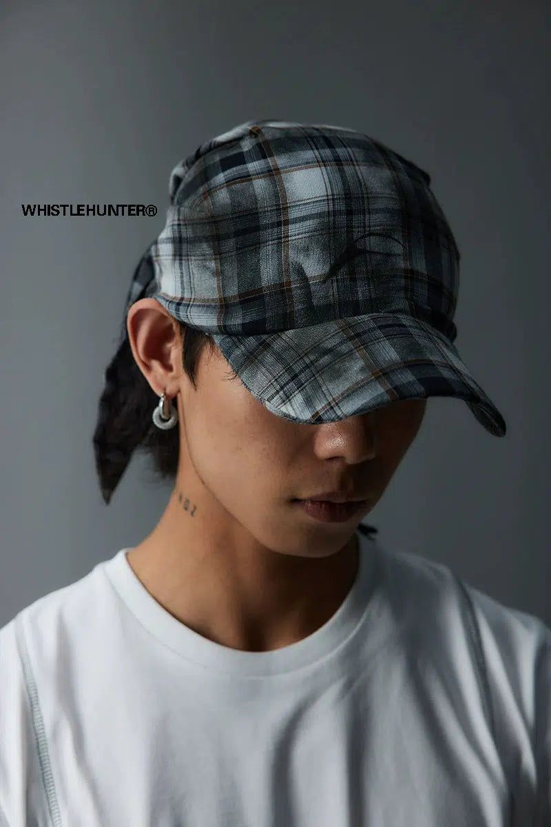 Tied Fabric Plaid Hat Korean Street Fashion Hat By Whistle Hunter Shop Online at OH Vault