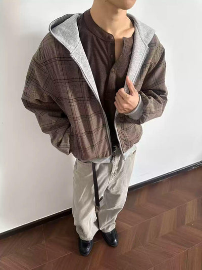 Reversible Plaid Zip-Up Hoodie Korean Street Fashion Hoodie By Made Extreme Shop Online at OH Vault