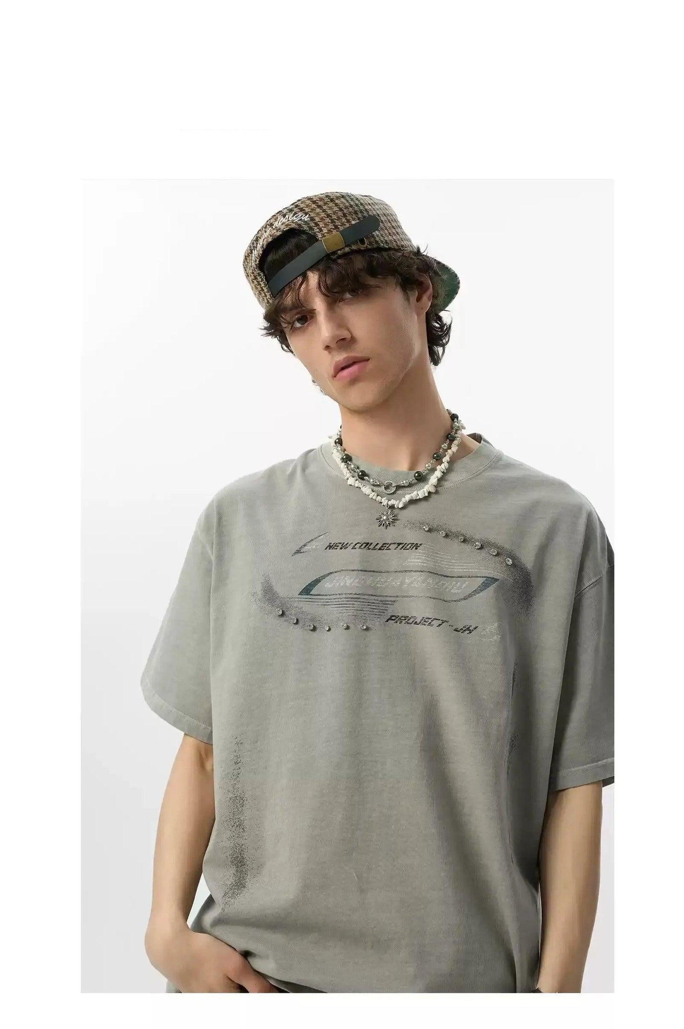 Distressed Letters Paint Smudged T-Shirt Korean Street Fashion T-Shirt By JHYQ Shop Online at OH Vault