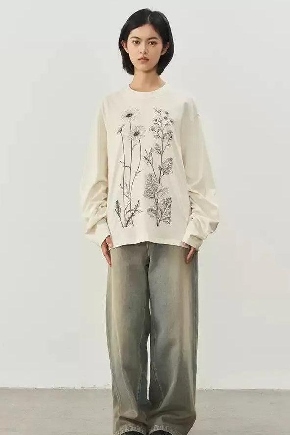 Flower Drawing L/S T-Shirt