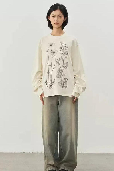 Flower Drawing L/S T-Shirt