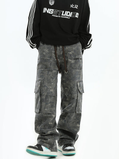 Camouflage Bootcut Cargo Pants Korean Street Fashion Pants By INS Korea Shop Online at OH Vault