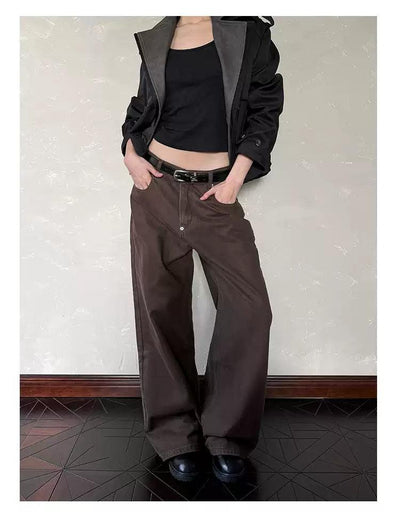 Solid Straight Leg Pants Korean Street Fashion Pants By A PUEE Shop Online at OH Vault