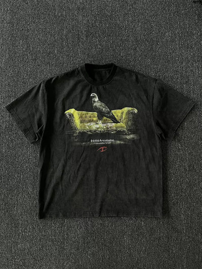 Bird and Sofa Graphic T-Shirt Korean Street Fashion T-Shirt By CATSSTAC Shop Online at OH Vault