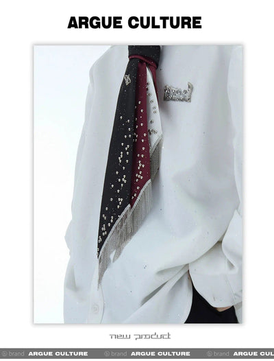 Metal Stud Tassel Tie Korean Street Fashion Tie By Argue Culture Shop Online at OH Vault