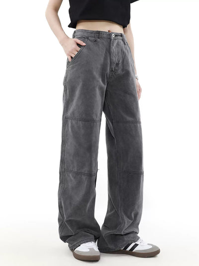 Lined Seams Workwear Jeans Korean Street Fashion Jeans By Mr Nearly Shop Online at OH Vault