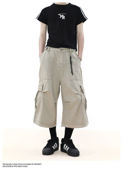 Clean Fit Pleats Cargo Shorts Korean Street Fashion Shorts By Mr Nearly Shop Online at OH Vault