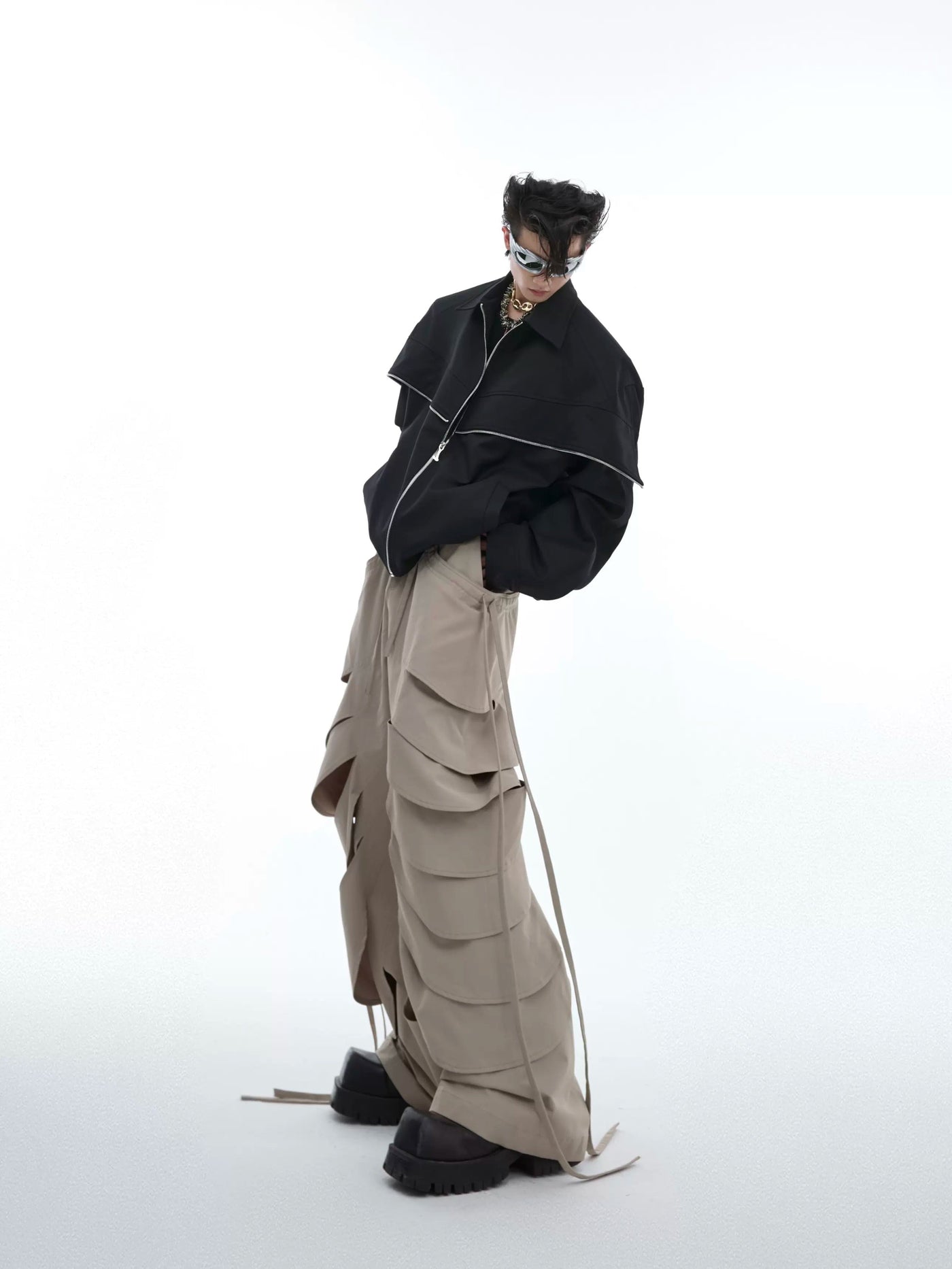 Intersecting Zip Lines Jacket Korean Street Fashion Pants By Argue Culture Shop Online at OH Vault