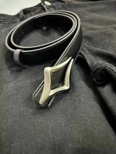 3D Metal Textured Belt Korean Street Fashion Belt By Tian Tian Shop Online at OH Vault