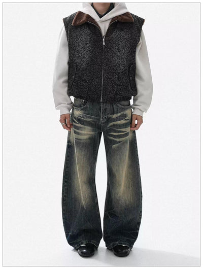 Sand Wash Wide Leg Jeans Korean Street Fashion Jeans By Mr Nearly Shop Online at OH Vault