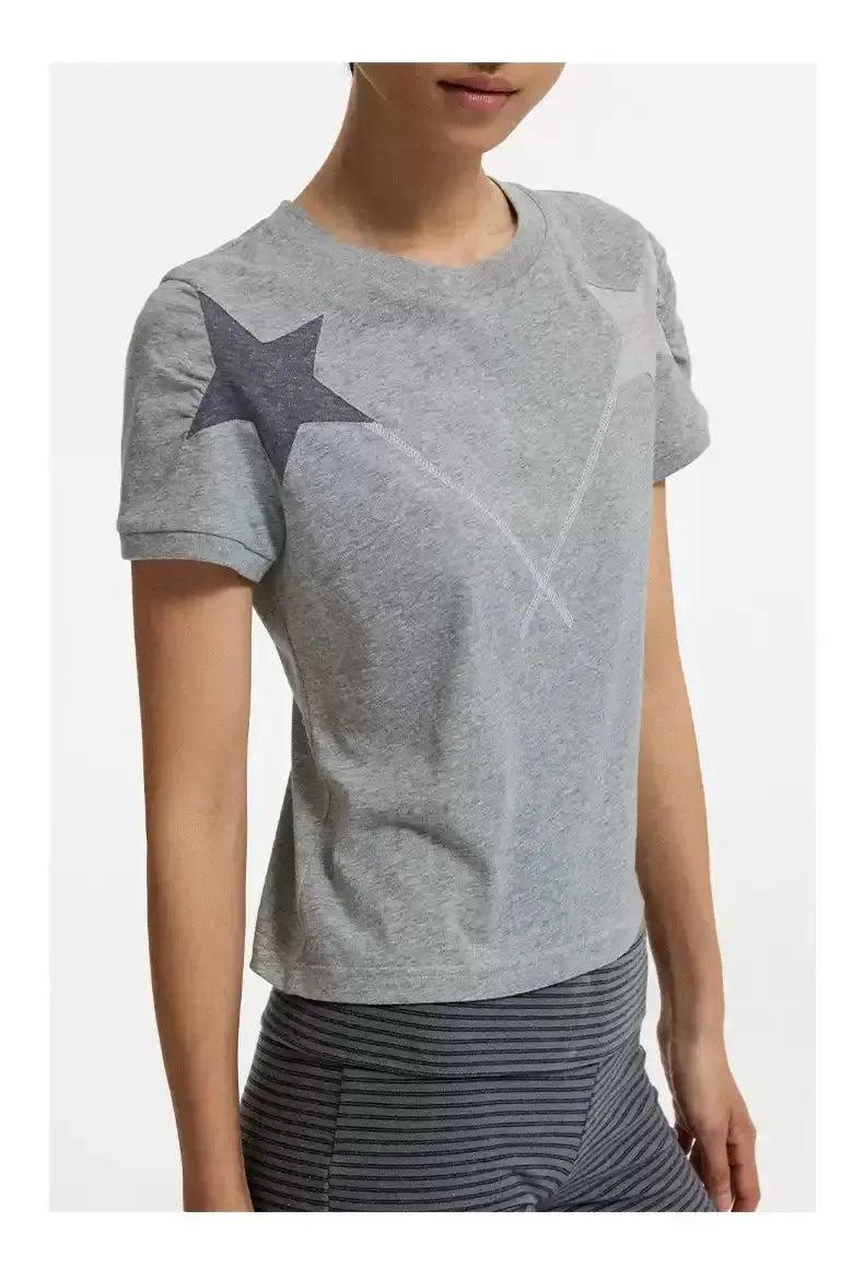 Stars Contrast Print T-Shirt Korean Street Fashion T-Shirt By Conp Conp Shop Online at OH Vault