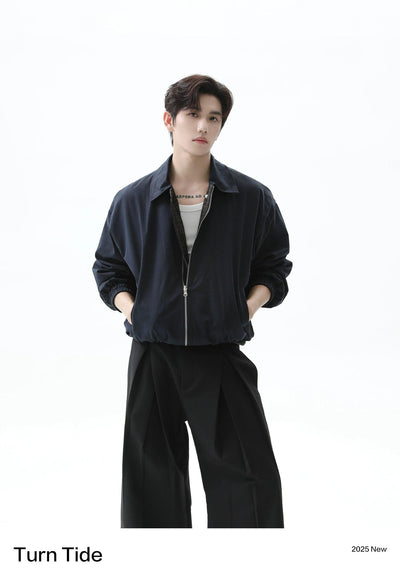 Chic Plaid Reversible Zipped Jacket Korean Street Fashion Jacket By Turn Tide Shop Online at OH Vault