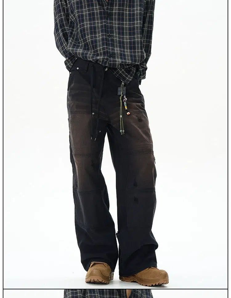 Drawcord Rippled Wash Cargo Pants Korean Street Fashion Pants By 77Flight Shop Online at OH Vault